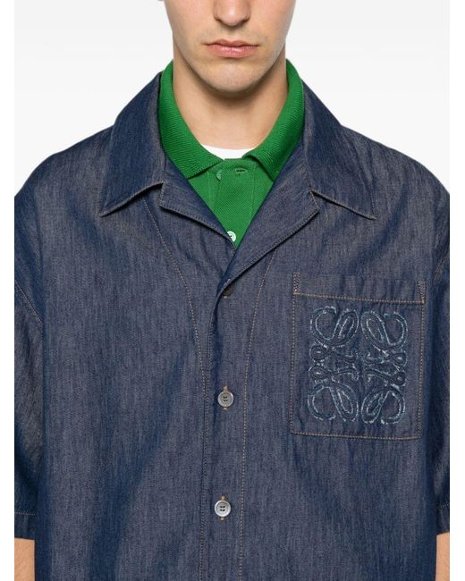 Loewe Blue Anagram Denim Shirt for men
