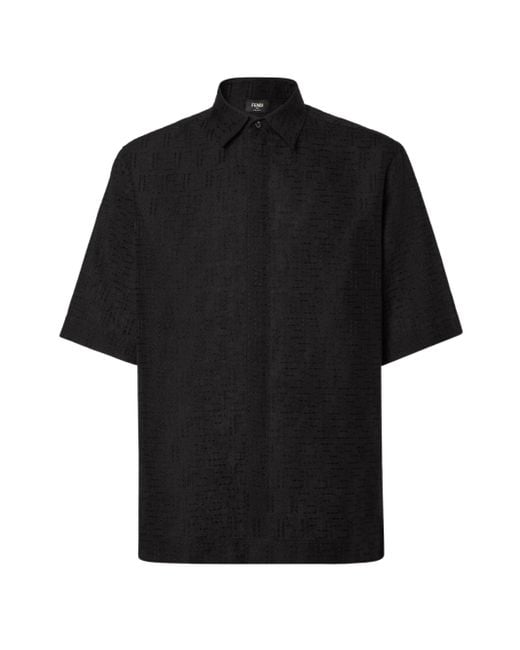 Camicia Ff Jacquard di Fendi in Black da Uomo