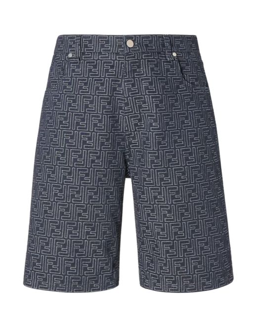 Fendi Blue Denim Shorts for men