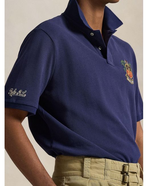 Polo Ralph Lauren Blue Polo Shirt With Embroidery for men