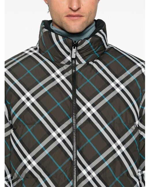Burberry Black Reversible Check Down Jacket for men