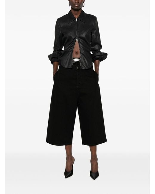 The Attico Black Denim Cotton Bermuda Shorts