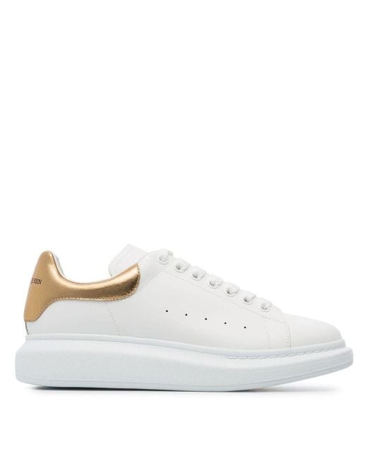 alexander mcqueen metallic leather sneakers