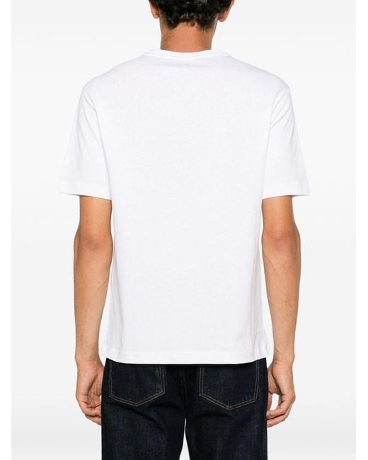 Emporio Armani White Printed Cotton T-Shirt for men