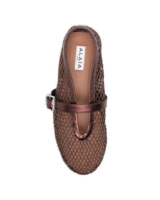 Alaïa White Leather Ballet Flats