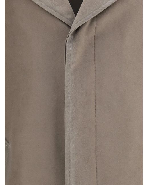 Loewe Gray Single-Breasted Brushed Cotton-Blend Fustian Coat for men