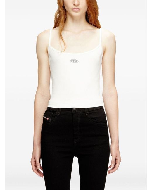 DIESEL White Hupy T-Shirt With Logo