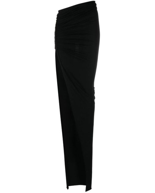 Rick Owens Black High-waisted Asymmetric Skirt