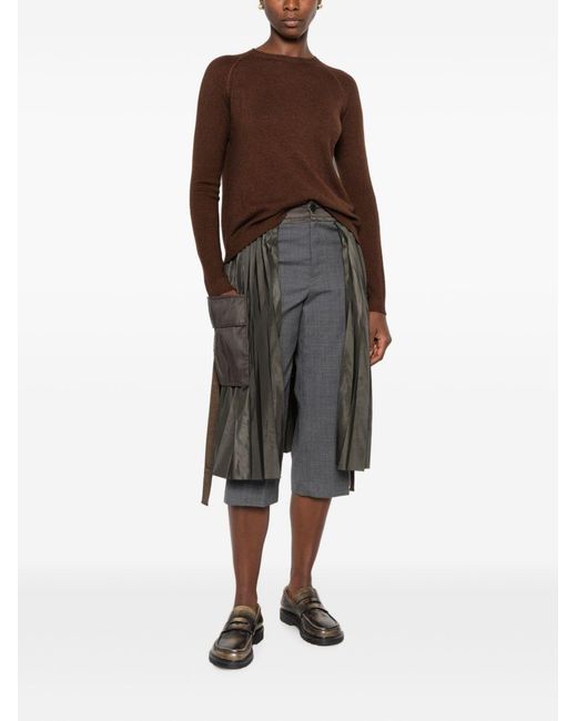 Base London Brown Wool And Cashmere Crewneck Sweater
