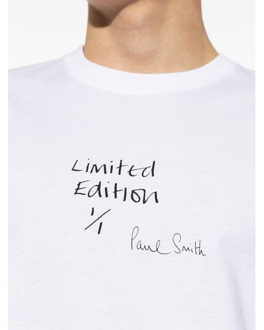 Paul Smith White Limited Edition Cotton T-Shirt for men