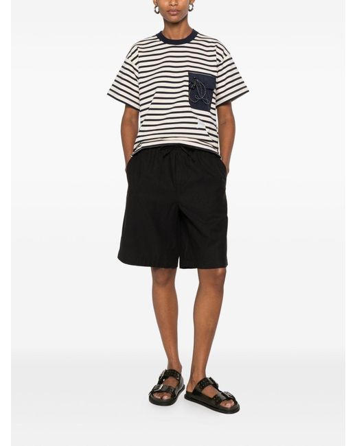 DUNST Black Cotton Blend Pajama Shorts