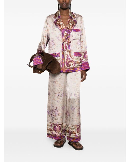 Pierre Louis Mascia Pink Printed Silk Jacket