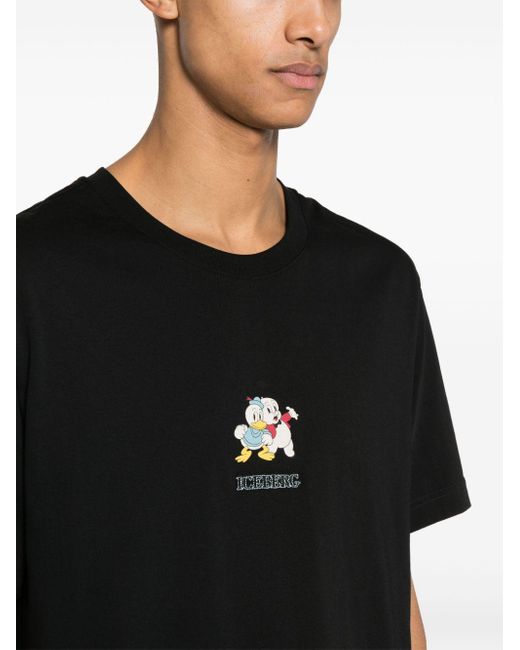 Iceberg Black Cotton Polo Shirt With Logo for men