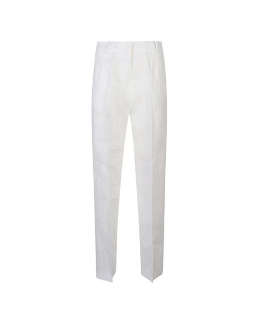 ACTUALEE White Linen Trousers