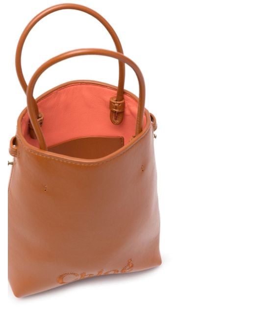 Chloé Brown Chloé Sense Micro Leather Bucket Bag