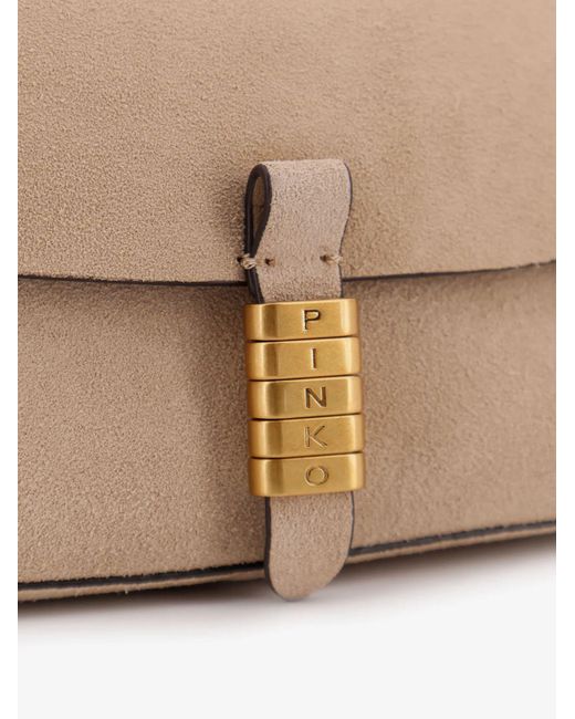 Borsa Flat Saddle di Pinko in Natural