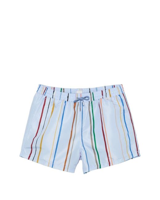 Paul Smith Blue Striped Swim Boxer Shorts for men