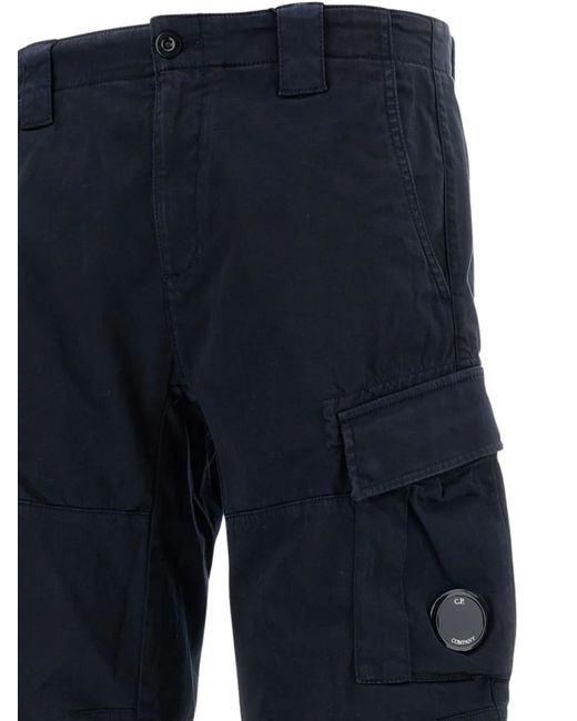 C P Company Blue Lens Cargo Shorts for men