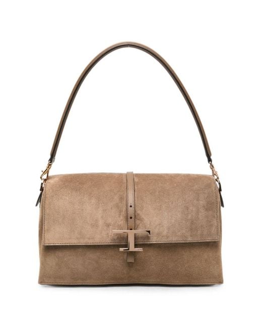 Tod's Brown T Timeless Leather Shoulder Bag