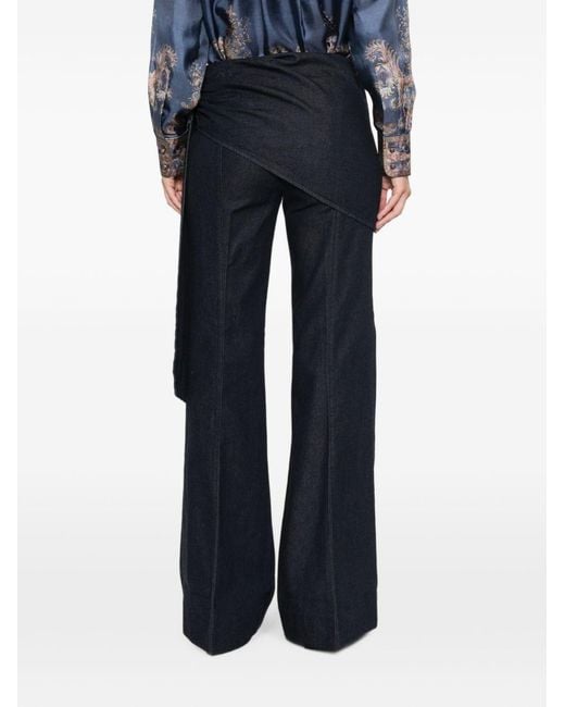 Zimmermann Blue Valiant Flared Denim Jeans