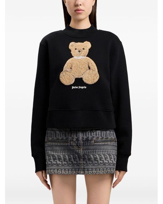 Palm Angels Black Bear Crewneck Sweatshirt