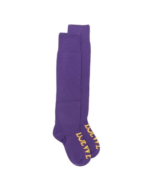 Loewe Purple Logo Wool Socks