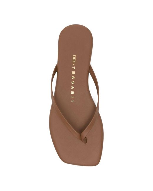TKEES Brown Lily Leather Sandals
