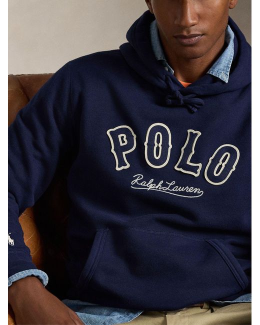 Polo Ralph Lauren Blue The Rl Fleece Western Logo Sweatshirt for men