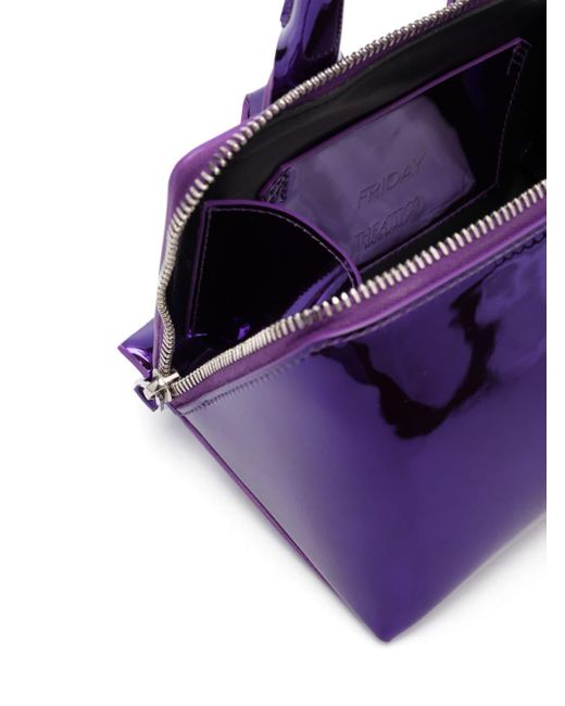 The Attico Purple Friday Laminated Crossbody Bag