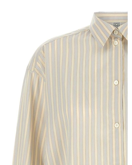 Totême White Striped Oversized Shirt