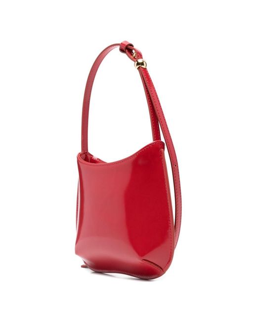 Jacquemus Red Le Petit Bisou Leather Shoulder Bag