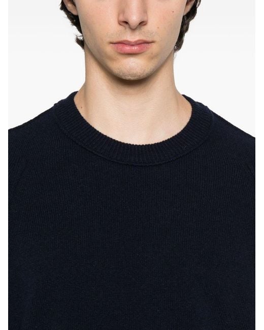 C P Company Blue Wool Crewneck Sweater for men