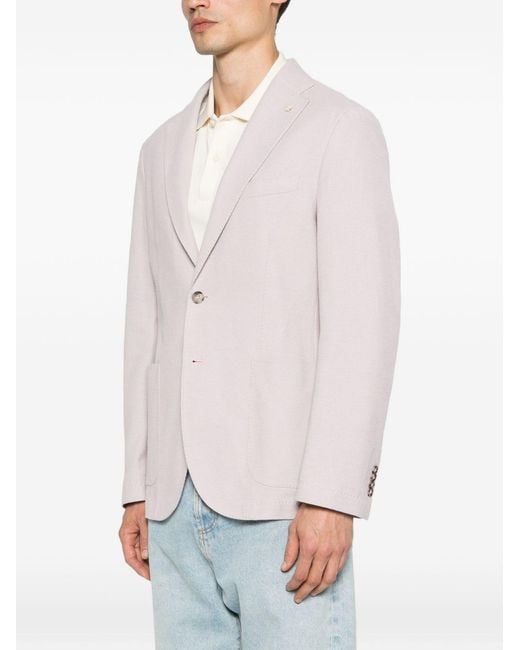 Manuel Ritz Pink Single-Breasted Cotton Jacket for men