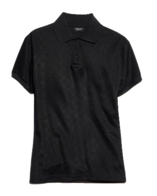Gucci Black Technical Jersey Polo Shirt for men