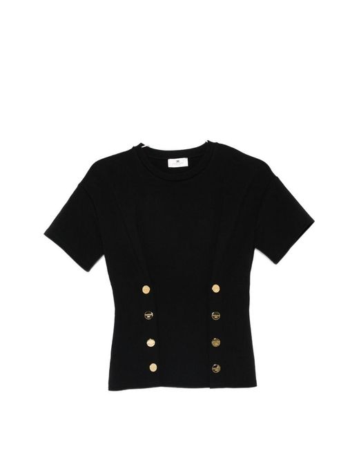 Elisabetta Franchi Black Cotton T-Shirt