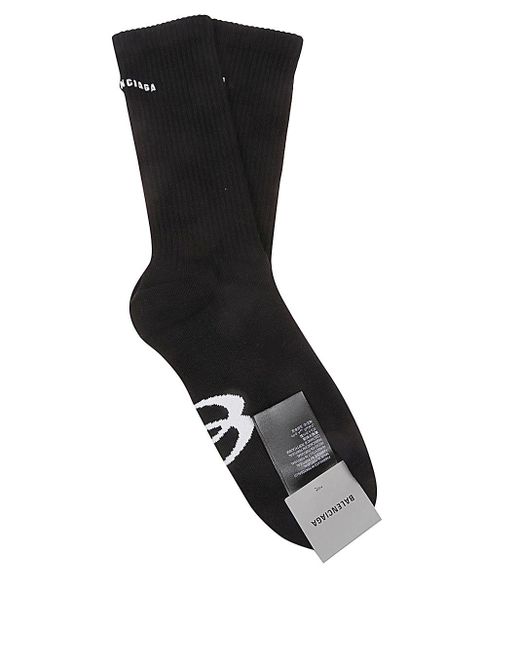 Balenciaga Black Socks With Logo for men