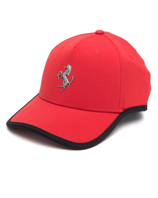 Ferrari Red Logo-plaque Detail Baseball Cap