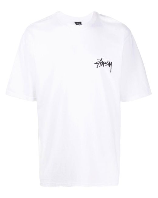 Stussy White Classic Dot T-shirt for men