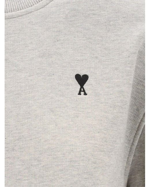 AMI White Ami De Coeur Cotton Sweatshirt