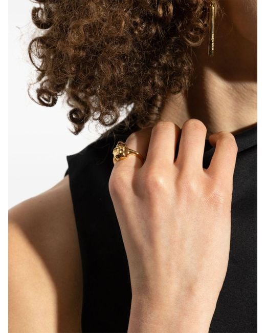 Alexander McQueen Black Skull Ring