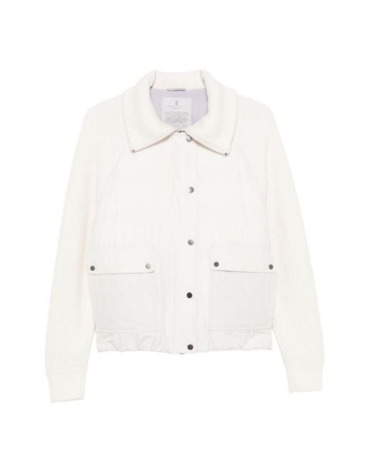 Brunello Cucinelli White Short Down Jacket