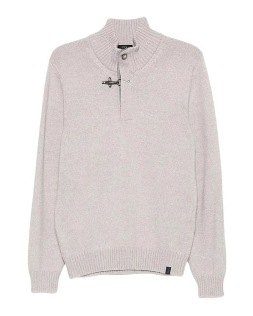 Fay White Fine Wool Turtleneck Sweather for men