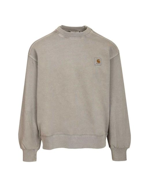 Carhartt Gray Cotton Crewneck Sweatshirt for men