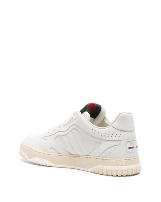 Gucci White Re-web Lace-up Sneakers