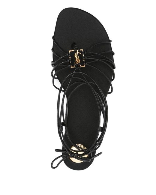 Saint Laurent White Babylone Satin Sandals
