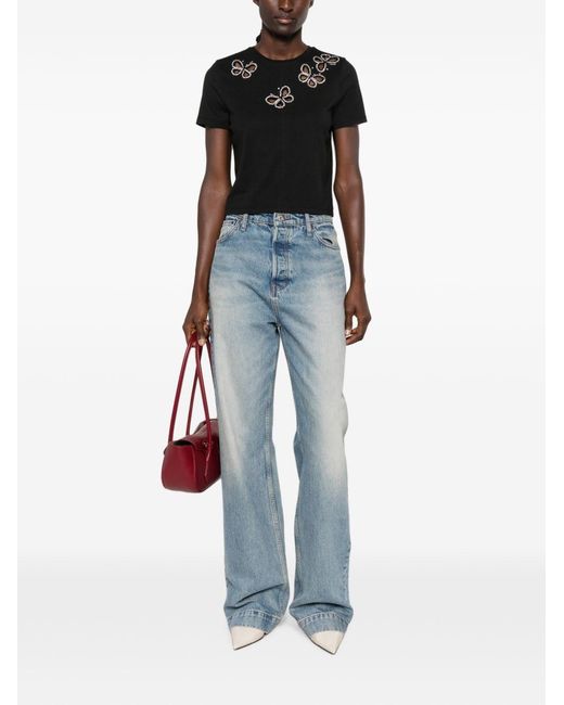 Alice + Olivia Black Cindy Cut-Out T-Shirt