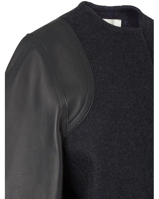 Fendi Black Wool And Leather Coat