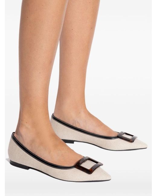 Roger Vivier Gray Gommettine Leather Ballets
