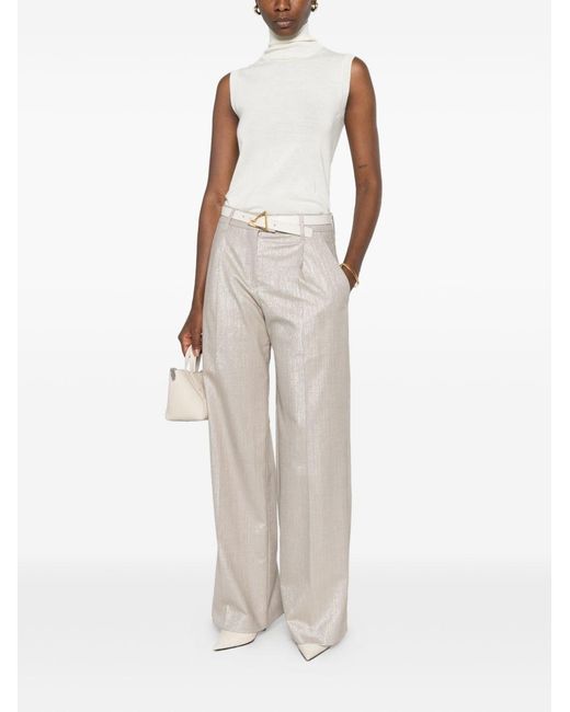 Brunello Cucinelli White Wool Blend Trousers