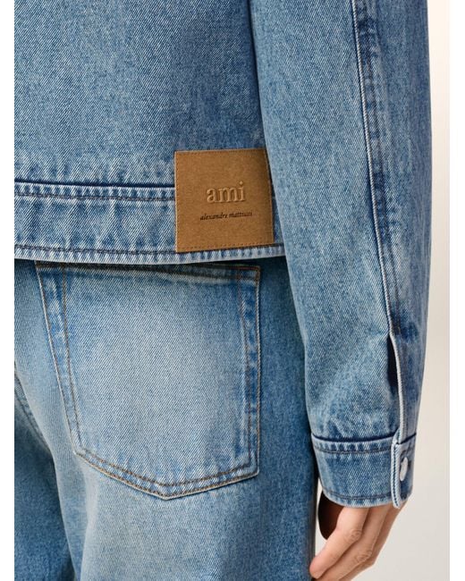 AMI Blue Ami De Coeur Jacket for men